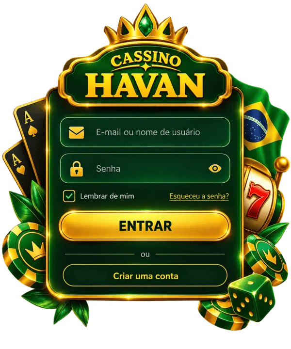 Formulário de login do Havan Casino